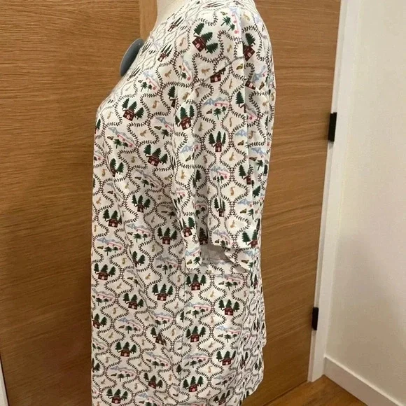 Hill House - Charlotte Sleep Tee - Ski Chalet pattern - Size X-Small - Picture 4 of 5